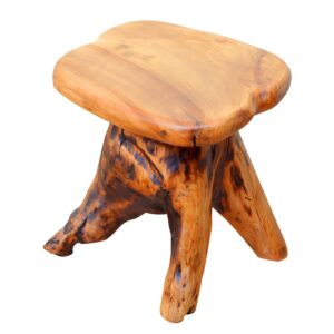 Organizedlife Natural Edge Cedar Wood Tree Stump Garden Stool End Table Indoor/Outdoor