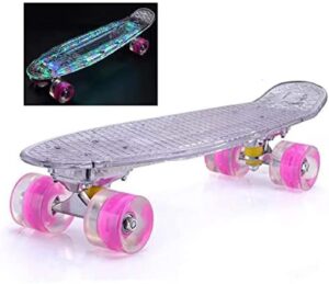 22 Inch Skateboards Adult LED Transparent Material Shiny Skateboards For Teenagers Mini Complete Skateboards Trainers