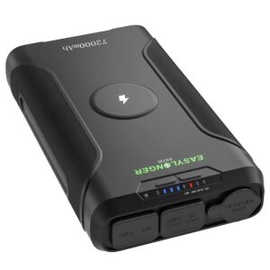 EASYLONGER Portable Power Station 266Wh/72000mAh DC 12V 24V CPAP Battery Pack with LED Light PD USB-C Outlet Solar Generators Backup Supply for CPAP for Outdoor Travel RV Camping Emergency