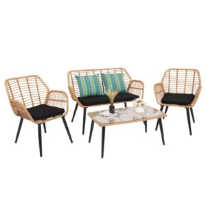 SOONEEDEAR Rattan Sofa Set