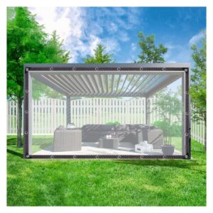 Outdoor Transparent Tarpaulin Tear Resistant Rainproof Gazebo Curtain Waterproof Heavy Duty Tent Side Panels
