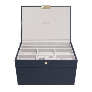 Stackers Navy Classic Medium Jewellery Box