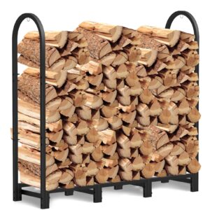 Walensee 4Ft Firewood Rack Holder for Fireplace