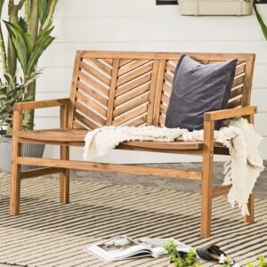 URBNLIVING 2-Seater Chair Wooden Garden Companion Park Bench Outdoor Patio Porch Love Sea