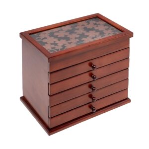 Amazon Basics Large Jewellery Organizer with 6-Layer Case and 5 Drawers