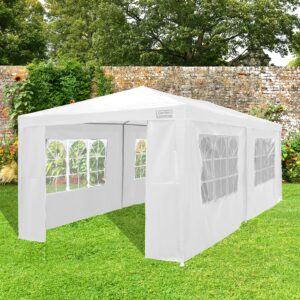 Gazebo by Garden Universe 3m x 6m in White Steel Frame Marquee Canopy Party Tent GAZ04-White (We do not ship to CI or IOW.)