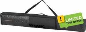 Atomic W SKI Bag Cloud Black - 175 cm Long Ski Bag for Skis & Poles - Water & Dirt-Repellent Material - Scratch-Free & Compact Ski Transport - Includes Carry Strap