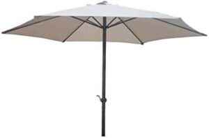 garden mile 2.7m Cream Wind Up Garden Parasol Umbrella with Steel Shaft and Crank Handle