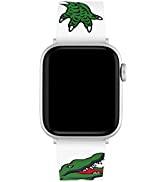 Lacoste Unisex Apple Watch Strap in White silicone with printed design