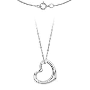 Carissima Gold Women's 9 ct Gold 12 x 14 mm Heart Slider Pendant on 9 ct Gold Diamond Cut Twist Curb Chain Necklace