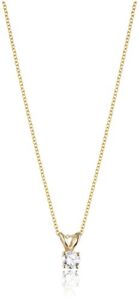 14k Gold Round-Cut Diamond Pendant Necklace (J-K Color