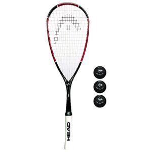 Head Nano Ti 110 Squash Racket & 3 Squash Balls
