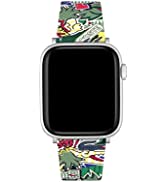 Lacoste Unisex Apple Watch Strap in Black silicone with printed design