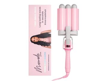 Mermade Hair PRO 32mm Waver in Pink I Triple Barrel Deep Waver I Beach Waves Mermaid Hair I Hair Curling Iro