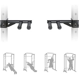 SYL Fitness Dip Bar Attachments for 3" x 3" Tube Power Rack - Narrow & Wide Dips Double Handles (Patent Pending)