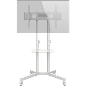 RFIVER White Mobile TV Stand on Wheels