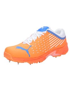 PUMA Mens Spike 22.1 Cricket Shoes Spikes White/Blue/Neon 11 (46)