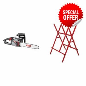 Oregon CS1400 2400W Chainsaw and Steel Log Saw Horse