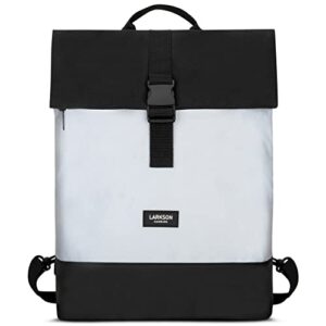 LARKSON Bike Pannier Bags Black Reflective - Tammo Bike - 2 in 1 Cycle Backpack & Bicycle Bag for Rear Carrier - Water-Repelle