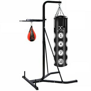 MAXSTRENGTH Free Standing 2 way Frame Boxing Punch Bag Stand Speedball Platform With 4ft Hanging Punch Bag