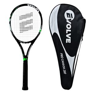 Evolve Pro Carbon 280 Tennis Racket | Free Carry Bag | Ideal for Intermediate or Professional use | Lightweight Strong Sturdy Racke