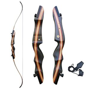 Recurve Bow and Arrow Adult 62" Wood Riser Right Handed Archery bow Takedown Long bow for Shooting Hunting and Outdoor Practicing