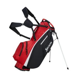 Srixon - Premium Stand Golf Bag - 6 Club Divider - 6 Zipper Pockets including a Velour-lined Valuable and Water-Resistant Pocket and Insulated Pocket - Pen Holder and Cart Lock Bottom Base