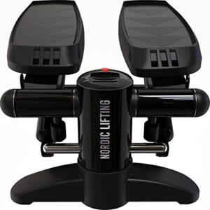 Nordic Lifting Mini Stepper & Stair Climber Machine - w/Resistance Bands Set - Built in Monito