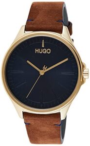 HUGO Analogue Quartz Watch for Men with Brown Leather Strap - 1530134