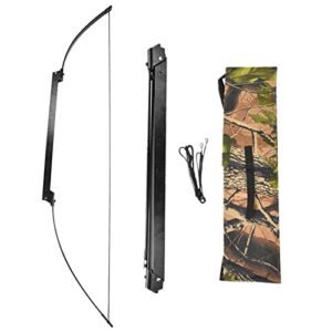 Portable Folding Archery Bow Straight Bow Metal Recurve Bow Hunting Bow Set Tactical Survival Bow for Target Hunting Shooting Practice