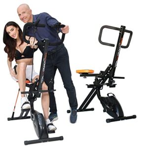 GIORGIO MASTROTA Total Power Crunch Exercise Bike Original Media Shopping With Display and Fitness App | Resistance Bands and Electrostimulators FREE | Gym Abdomen Buttocks Aerobics