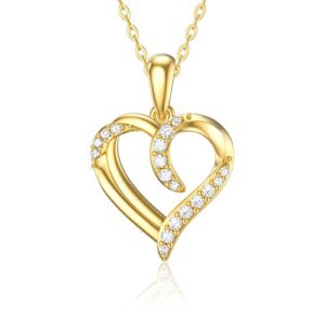 SISGEM 9 ct Gold Heart Necklace