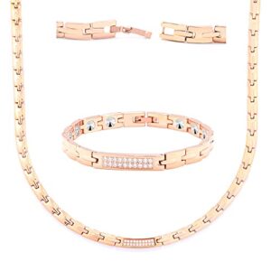 HAQI Bracelet and Necklace Set Rose Gold for women