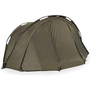 Dellonda Fishing Bivvy Carp Tent Lightweight 2-Man Waterproof & UV Protection Quick Assembly Pre-Threaded Poles with Ground Sheet & Heavy Duty Ground Pegs - DL76