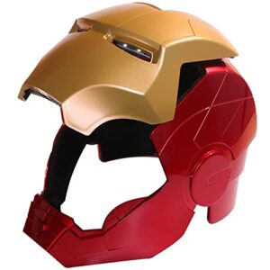 ITKASE Kids Iron Man Masks 1:1 Superhero Helmet Electronic Full Face Headgear Adults Cosplay Party Supplies Halloween Christmas Dress Up Wearable Toys Costumes Props