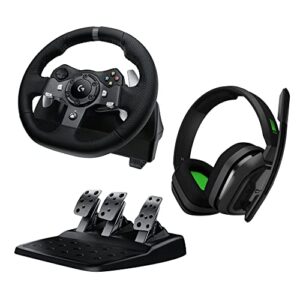 Logitech G920 Driving Force Racing Wheel and Floor Pedals for Xbox One & PC + Astro A10 Gen 2 Gaming Headset - Black