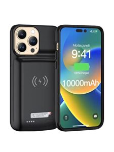 NEWDERY Battery Case for iPhone 14 & 14 Pro 10000mAh Qi Wireless Charging Case