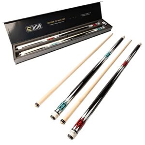 ELITER SPORTS Set of 2 Professional Pool Cue - 57 inch - Pool Cues made of Solid Canadian Maple for a better Control and Accuracy