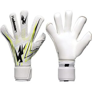 Kaliaaer NITROLITE JHV1 Goalkeeper Gloves | Joe Hart SMU Gloves | Pro Grip Latex Palm | White/Neon Yellow |