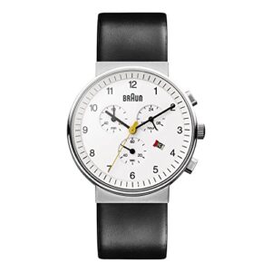 Braun Men's Quartz Watch with Chronograph Display and Leather Strap