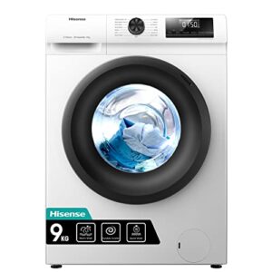 Hisense-WFQP9014EVM-Freestanding-9 KG-Front Load Washing Durable Inverter Machine-Steam Wash-Quick Wash-15 Washing Programs-1400 RPM-White-Energy Rating C            [Energy Class C]