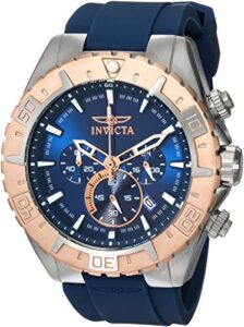 Invicta Men's Aviator Stainless Steel Quartz Watch with Silicone Strap