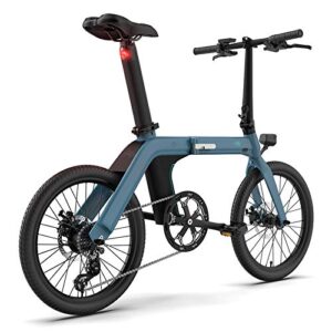 D11 Electric Bike Adult Foldable Pedal Assist E-Bike Removable Battery Energy Saving Space-saving Folding Electric Bicycle Shock Absorption Impact Resistant Cycle for Winter Outdoor Sports