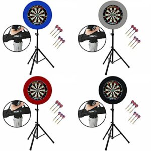 Gorilla Darts Set Double 20 Dartboard PU Plain Surround Arrow Pro Tripod Stand