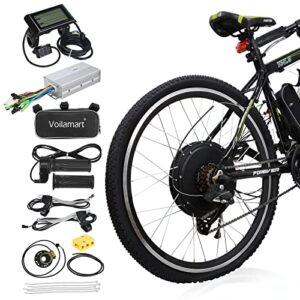 Voilamart Electric Bike Conversion Kit 26" Ebike Rear Wheel Kit 48V 1500W Electric Bike Motor Kit with LCD Display