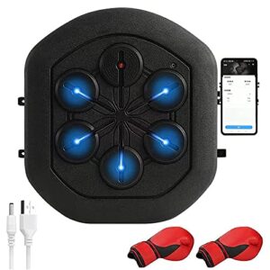 Boxing Machine 1 Set Wall Mounted Bluetooth LED Light Music USB Rechargeable With Boxing Gloves Boxing Reaction Target Boxing Practice Equipment For Kids And Adults