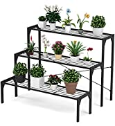 COSTWAY 6-Tier Floor-standing Flower Rack Wood Plant Stand 13 Pots Bonsai Display Storage Shelf, ...