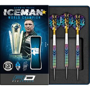 RED DRAGON Gerwyn Iceman Price Ionic Premium Tungsten Darts Set with Flights and Stems