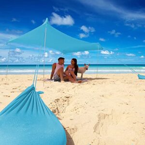 Otentik Nano Plus Sunshade for Beach or Outdoors - Sun Canopy - Beach Shelter - Sail Canopy - Sun Awning With 4 Poles