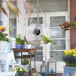 Bird Feeders with Camera Outdoor Hanging Bird Feeder HD 1080P Night Version Camera WiFi Remote Connection to Mobile Phone Gift for Bird Lovers